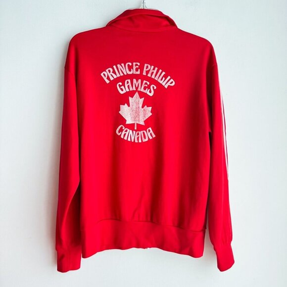 Vintage Adidas Prince Philip Games Canada Red Zip up Jacket M - Picture 1 of 7
